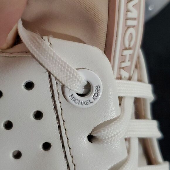Michael Kors Platform Ace Sneaker in White & Blush Pink Rose Gold Size 7.5 - Picture 11 of 16